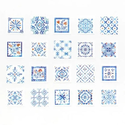 Bande - Tile - Indigo and Flowers