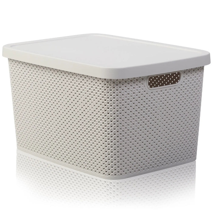 19 Litre Diamond Design Plastic Storage Box with Lid Hobby Life