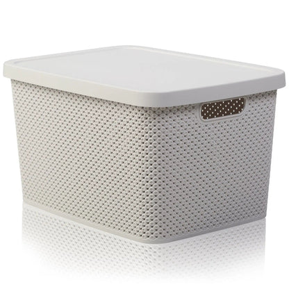 19 Litre Diamond Design Plastic Storage Box with Lid Hobby Life