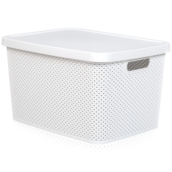 19 Litre Diamond Design Plastic Storage Box with Lid Hobby Life