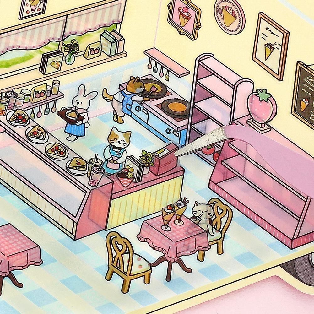 BGM Deco 2.5D Sticker - Diorama - Crepe Shop