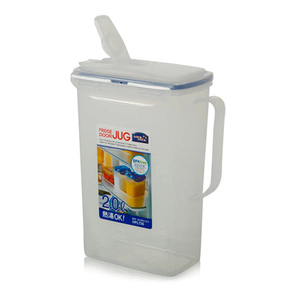 2 Litre Fridge Door Jug with Seal Tight Lid and Flip Top Spout Lock & Lock