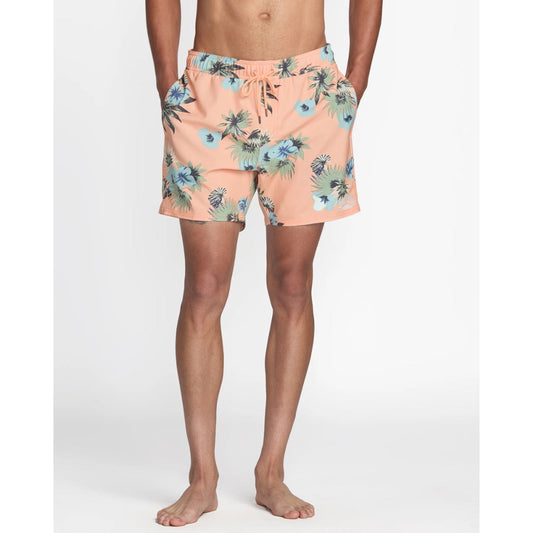 RVCA - RESORT ELASTIC 16" SWIM TRUNK | PEACH/BLACK