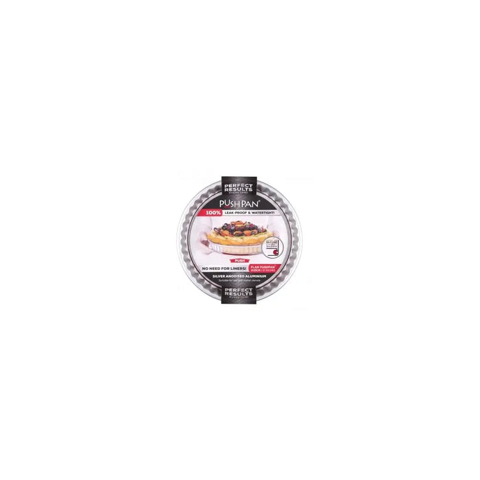 25cm PushPan Aluminium Round Flan Tin PushPan