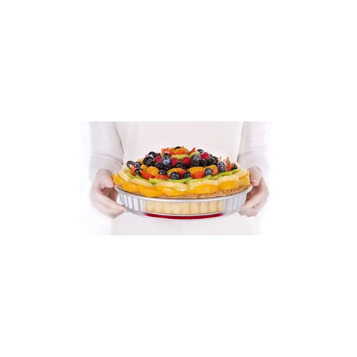 25cm PushPan Aluminium Round Flan Tin PushPan