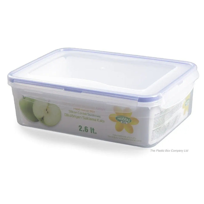 2.6 Litre Rectangular Plastic Food Container With Clip Lid Hobby Life