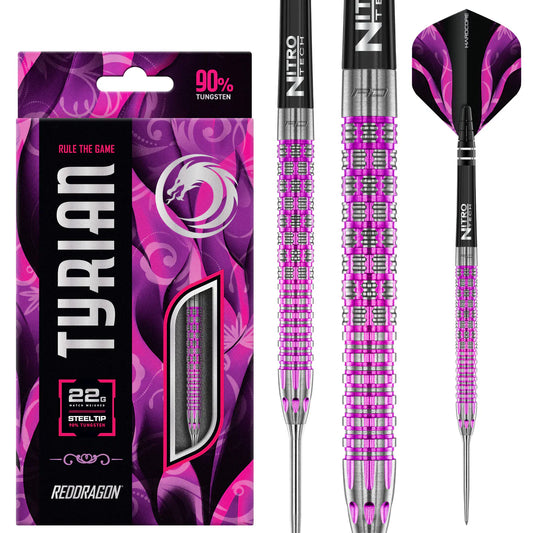 RED DRAGON - Tyrian Purple Darts - 90% Tungsten - 24g