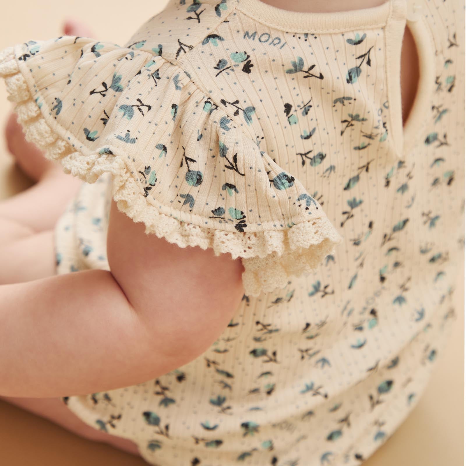 Floral Frilled Ribbed Bloomer