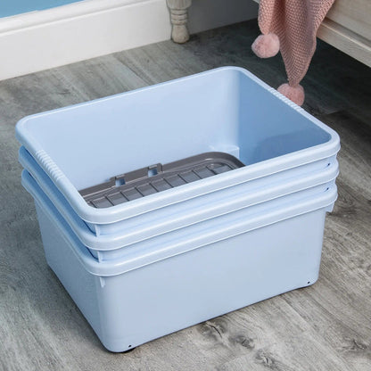 30 Litre Under Bed Plastic Box with Wheels and Folding Lid Wham Storage