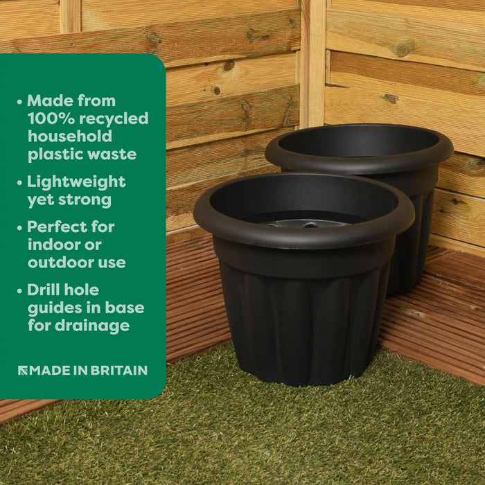 33cm Vista Small Round Plastic Plant Pot Wham Storage