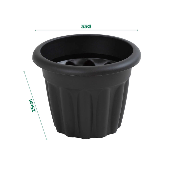 33cm Vista Small Round Plastic Plant Pot Wham Storage