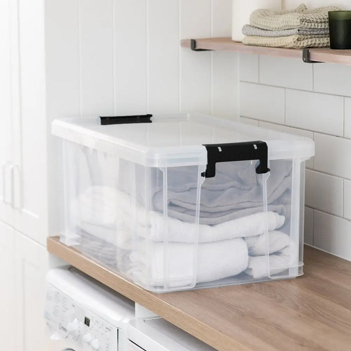 35 Litre Stackmaster Plastic Storage Box with Lid Strata