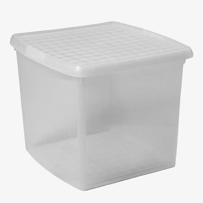 37 Litre Wham Clip Square Plastic Storage Box with Lid 10.03 - Great for 12'' Vinyl Records Wham Storage