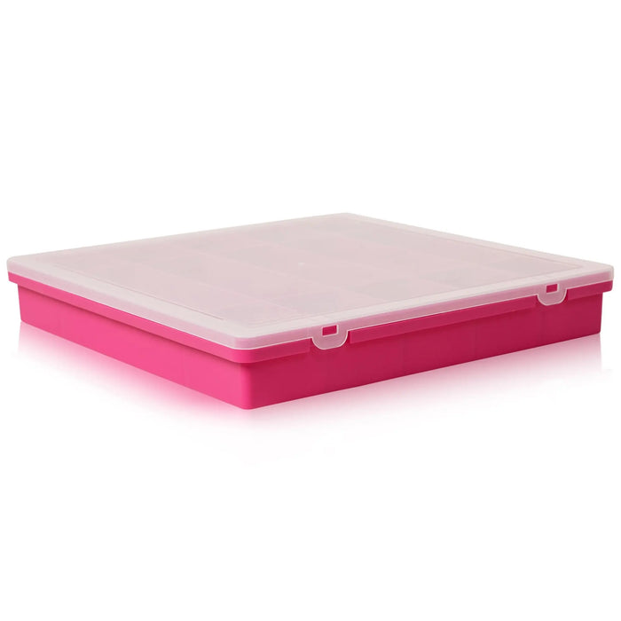38.5cm (11.01) Square Organiser Box with Hinged Lid and 15 Compartments Wham Storage