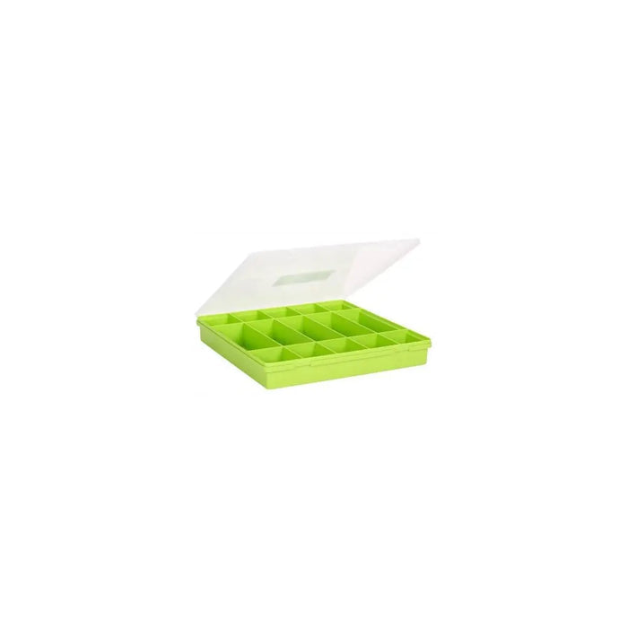 38.5cm (11.01) Square Organiser Box with Hinged Lid and 15 Compartments Wham Storage