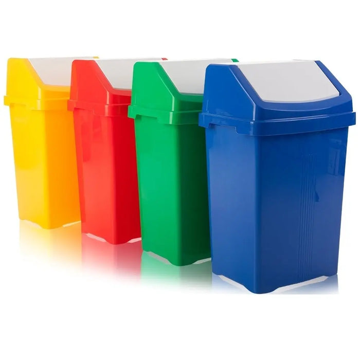 50 Litre Plastic Swing Bin - Primary Colours Wham Storage