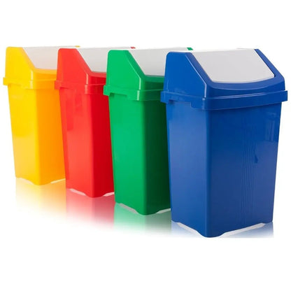 50 Litre Plastic Swing Bin - Primary Colours Wham Storage
