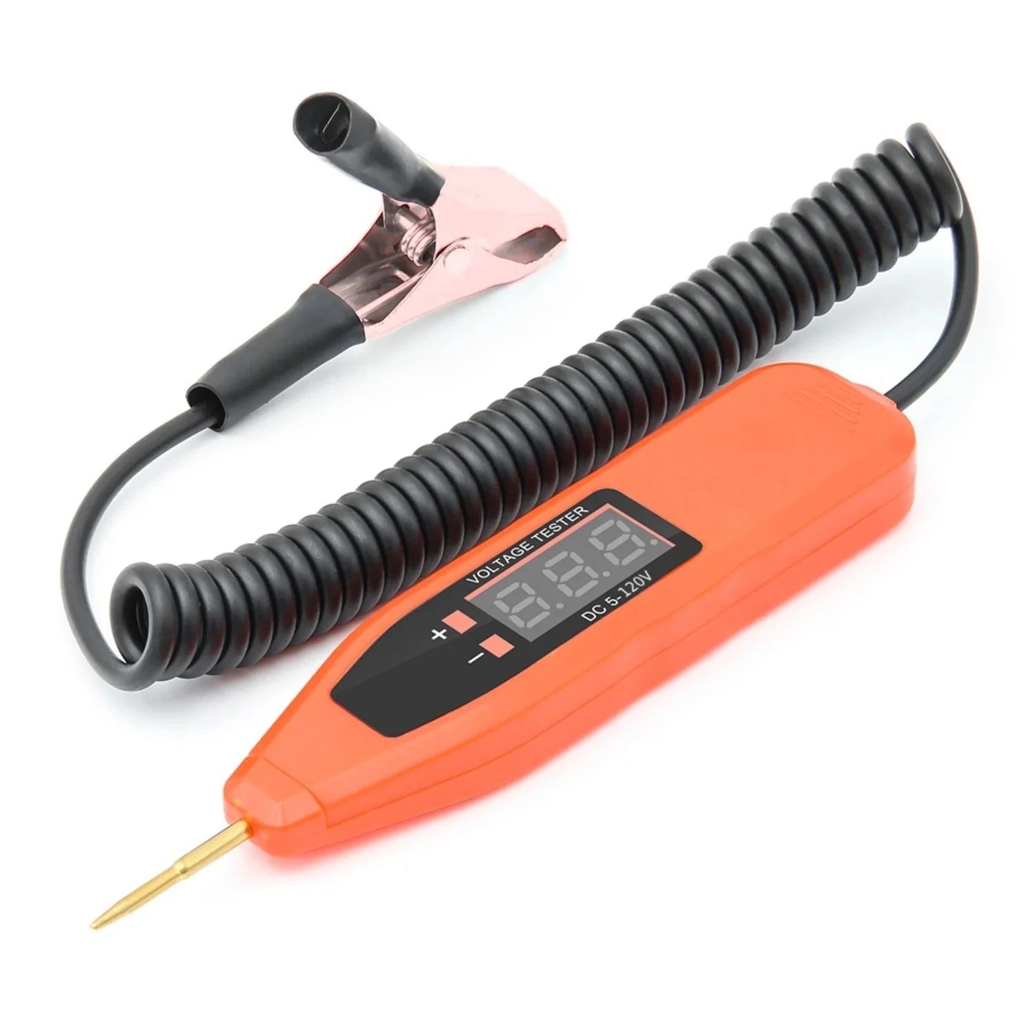5V 120V Automotive Circuit Voltage Tester Pen Positive and Negative Pole Detection Probe Spring Wire Car Electrical Circuit Test