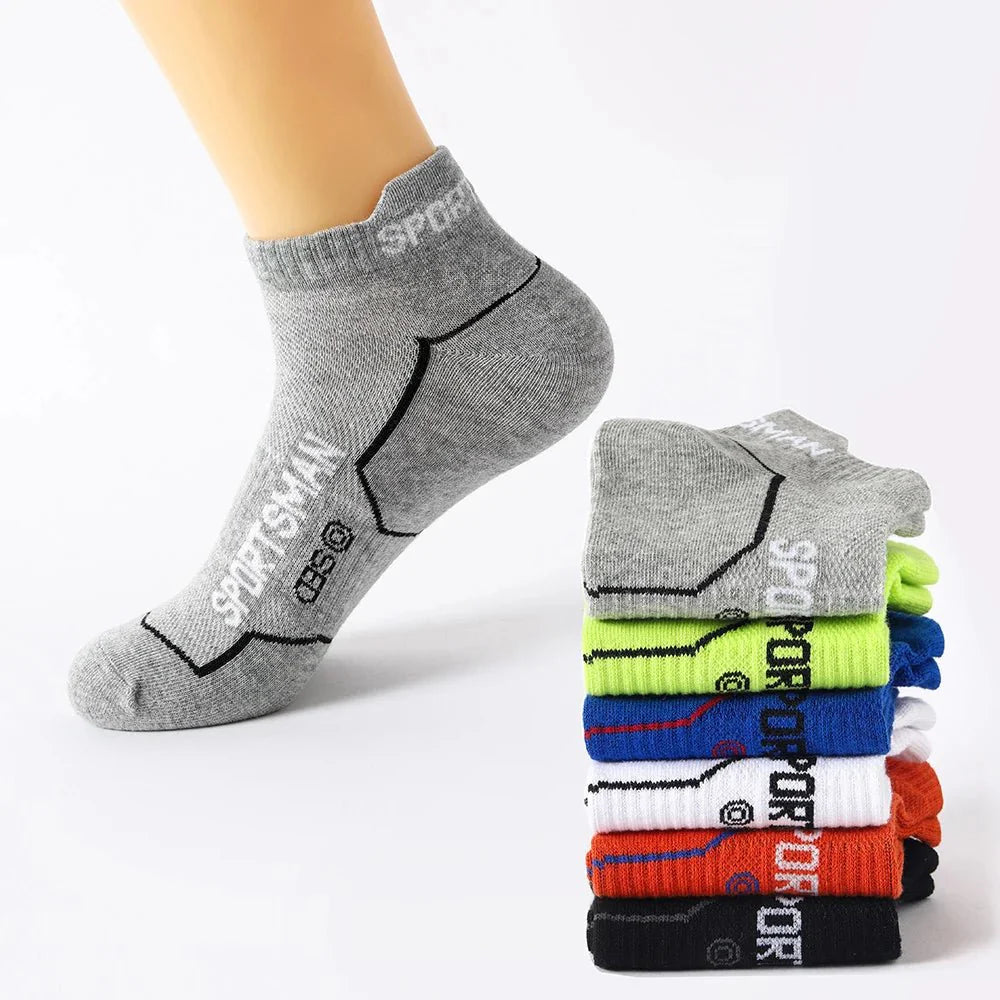 6 Pairs/Lot Spring Summer Men's Sports Running Socks Protective Ankle Socks Thin Breathable Deodorant Fitness Short Socks 38-44