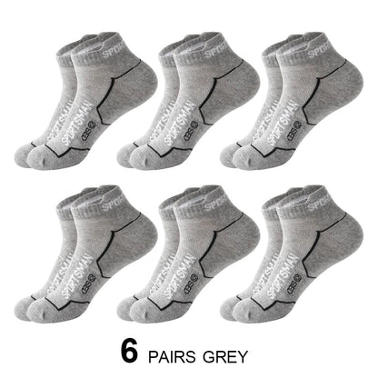 6 Pairs/Lot Spring Summer Men's Sports Running Socks Protective Ankle Socks Thin Breathable Deodorant Fitness Short Socks 38-44