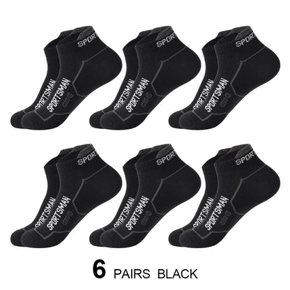 6 Pairs/Lot Spring Summer Men's Sports Running Socks Protective Ankle Socks Thin Breathable Deodorant Fitness Short Socks 38-44