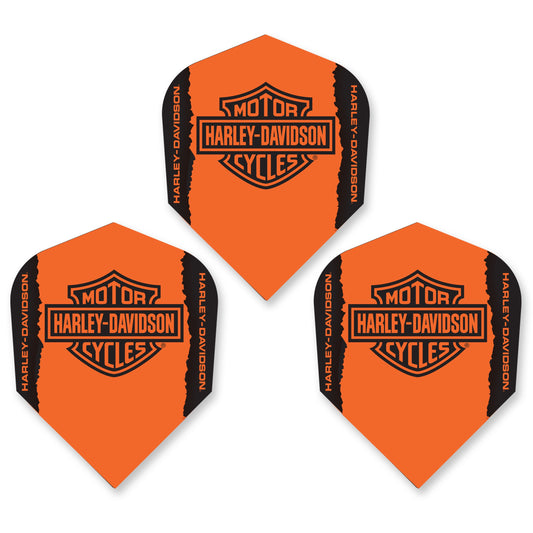 HARLEY DAVIDSON - Official Licensed Dart Flights - BAR AND SHIELD ORANGE - Standard Size - 100 Micron