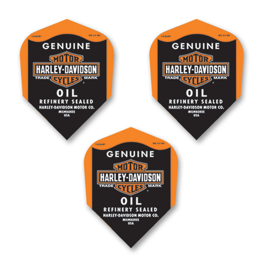 HARLEY DAVIDSON - Official Licensed Dart Flights - OIL CAN - Standard Size - 100 Micron