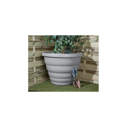 66cm Beehive Large Grey Round Plastic Garden Pot Wham Storage