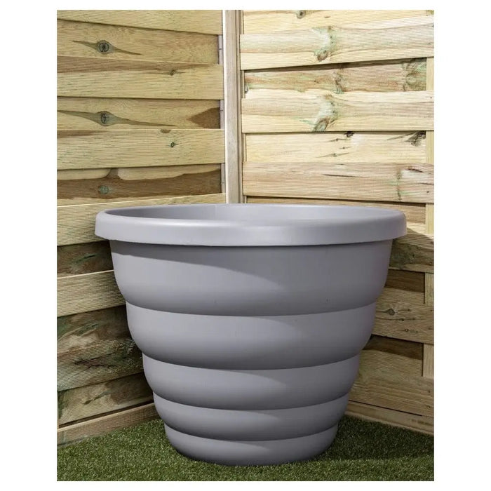 66cm Beehive Large Grey Round Plastic Garden Pot Wham Storage
