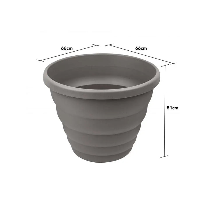 66cm Beehive Large Grey Round Plastic Garden Pot Wham Storage