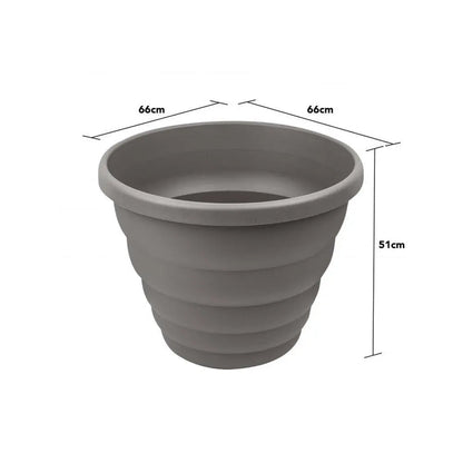 66cm Beehive Large Grey Round Plastic Garden Pot Wham Storage