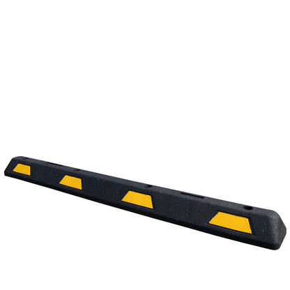 6ft Rubber Parking Block with Black and Yellow Stripes - Crowd Control Warehouse