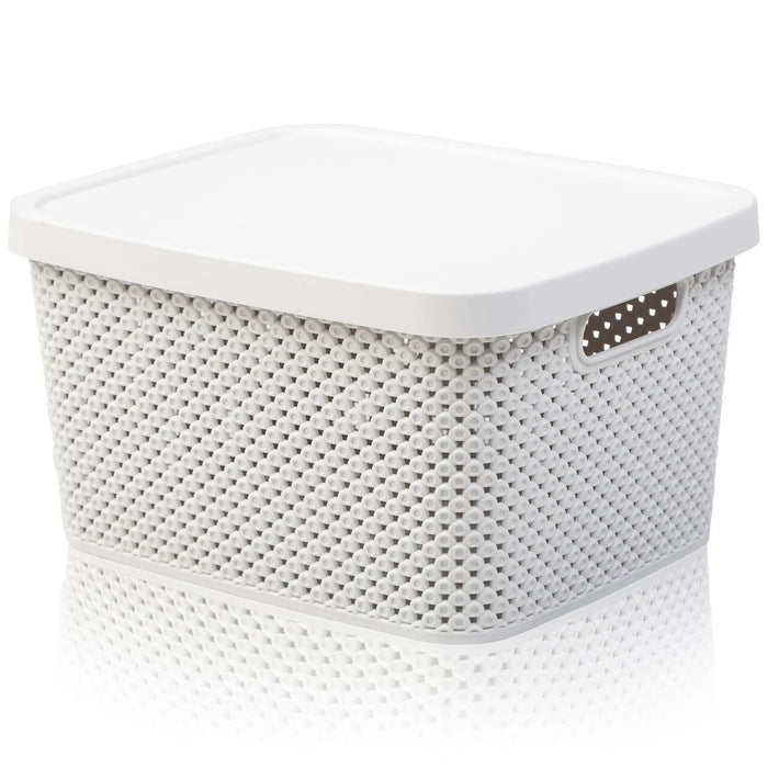 7 Litre Diamond Design Plastic Storage Box with Lid Hobby Life