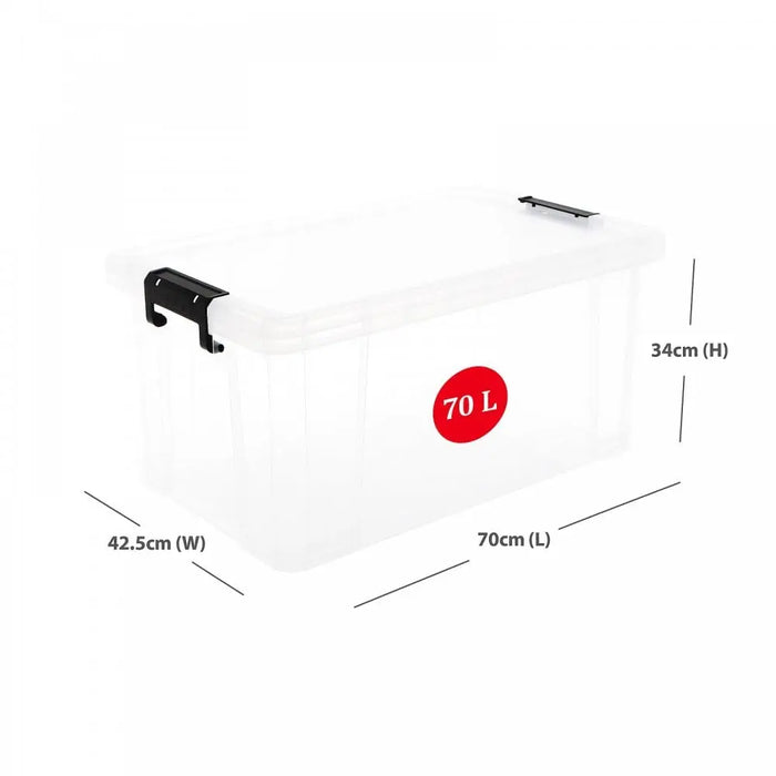 70 Litre Stackmaster Plastic Storage Box with Lid Strata