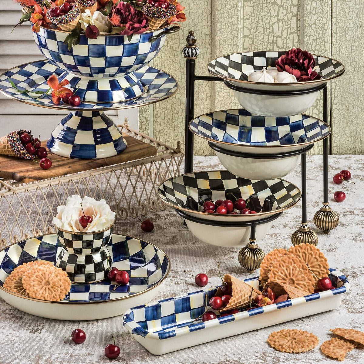 MacKenzie-Childs Serving Stand Large
