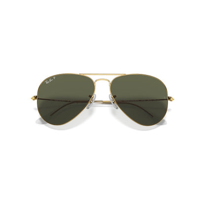 RAYBAN - AVIATOR | Gold w/ Green Polarized