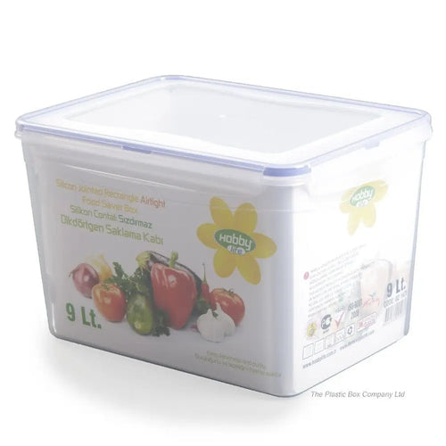 9 Litre Rectangular Plastic Food Box With Clip Lid Hobby Life