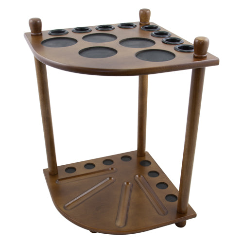 Corner Cue Stand - Oak, Walnut, Black or Mahogany