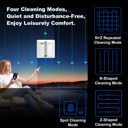 2026 Robot Window Vacuum Cleaner Liectroux S9, 9000Pa,2 Roller Brush,6-Way Water Spray,APP Control,Smart Glass Wall Cleaning