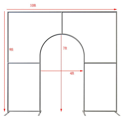 10x9ft Aluminum Alloy Tube Fabric Cover Welcome Open Door Backdrop Stand Arch for Wedding Birthday Baby Shower