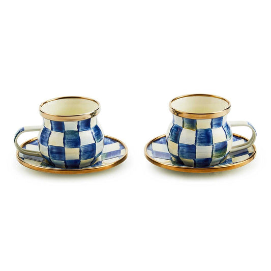 Royal Check Espresso Cup & Saucer Set