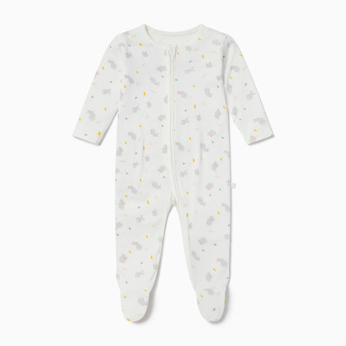 Bunny Printed Clever Zip Sleepsuit