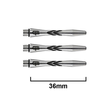 RED DRAGON Gerwyn Price ICEMAN V-Groove Aluminium Shafts - Short - Black