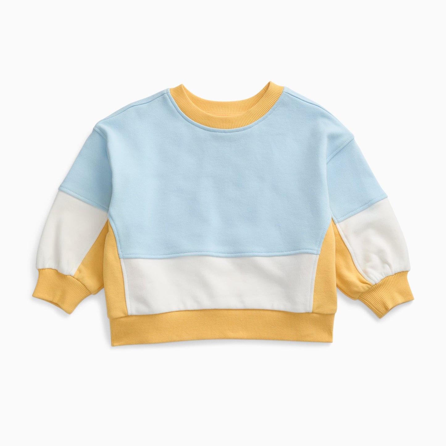 KIDLY by MORI Colourblock Sweatshirt - Blue & Yellow