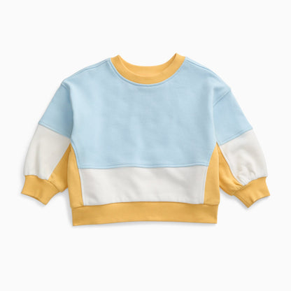 KIDLY by MORI Colourblock Sweatshirt - Blue & Yellow