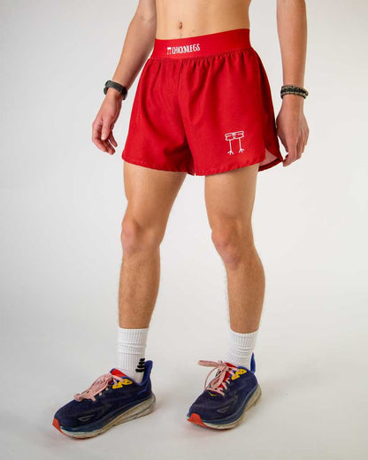 Men's Cardinal Red 4" Half Split Shorts