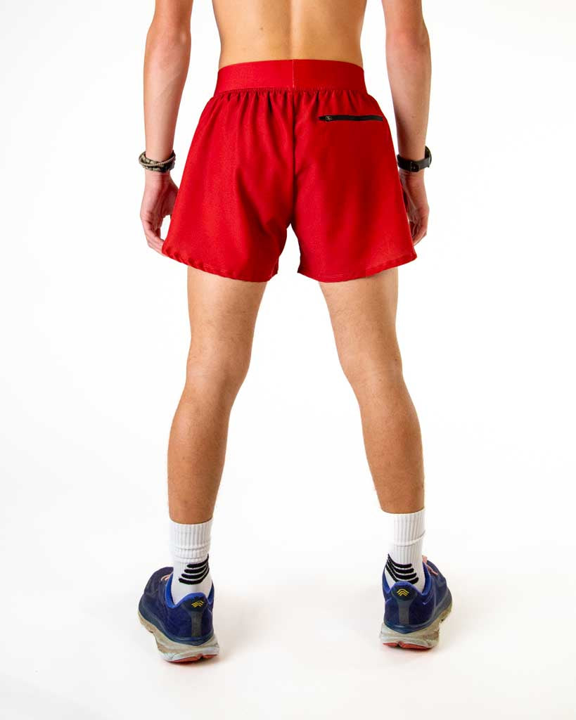 Men's Cardinal Red 4" Half Split Shorts