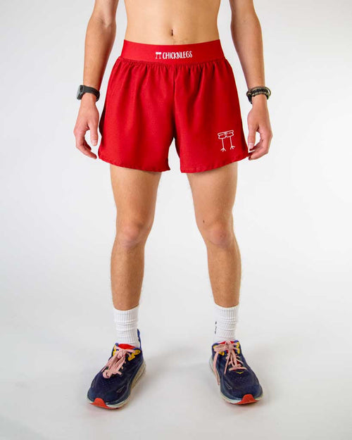 Men's Cardinal Red 4" Half Split Shorts