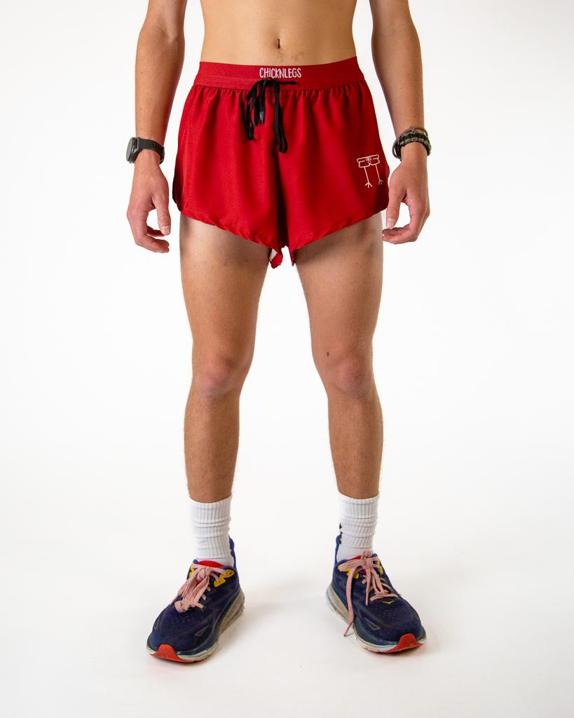 Men's Cardinal Red 2" DS Split Shorts