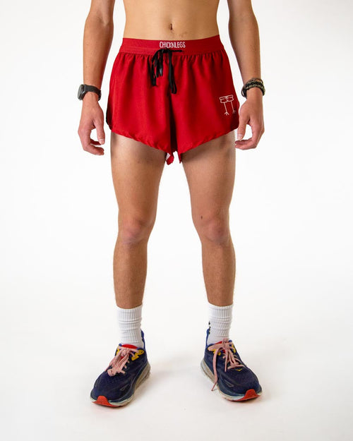 Men's Cardinal Red 2" DS Split Shorts